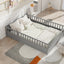 Full size floor bed, children's floor bed frame, Montessori wood floor bed, support Flat noodles gray - Korvel