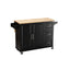 Kitchen Island & Kitchen Cart Mobile Kitehcn Island with Extensible Rubber Wood Table Top - Korvel