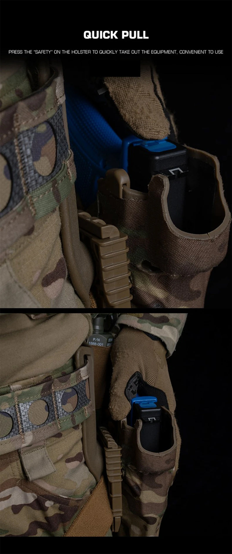 Holster tactique pour pistolet gauche 6354DO pour Glock 17