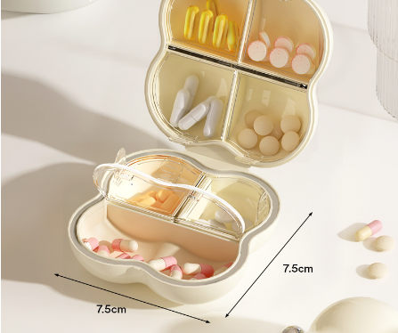 Moisture-proof and dust-proof portable large-capacity compartment storage box for 7 days of medicine - Korvel