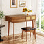 43.3" Wooden Vanity Set with Flip Mirror and Stool
