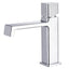 Black square single hole cold and hot countertop basin sink chrome faucet - Korvel