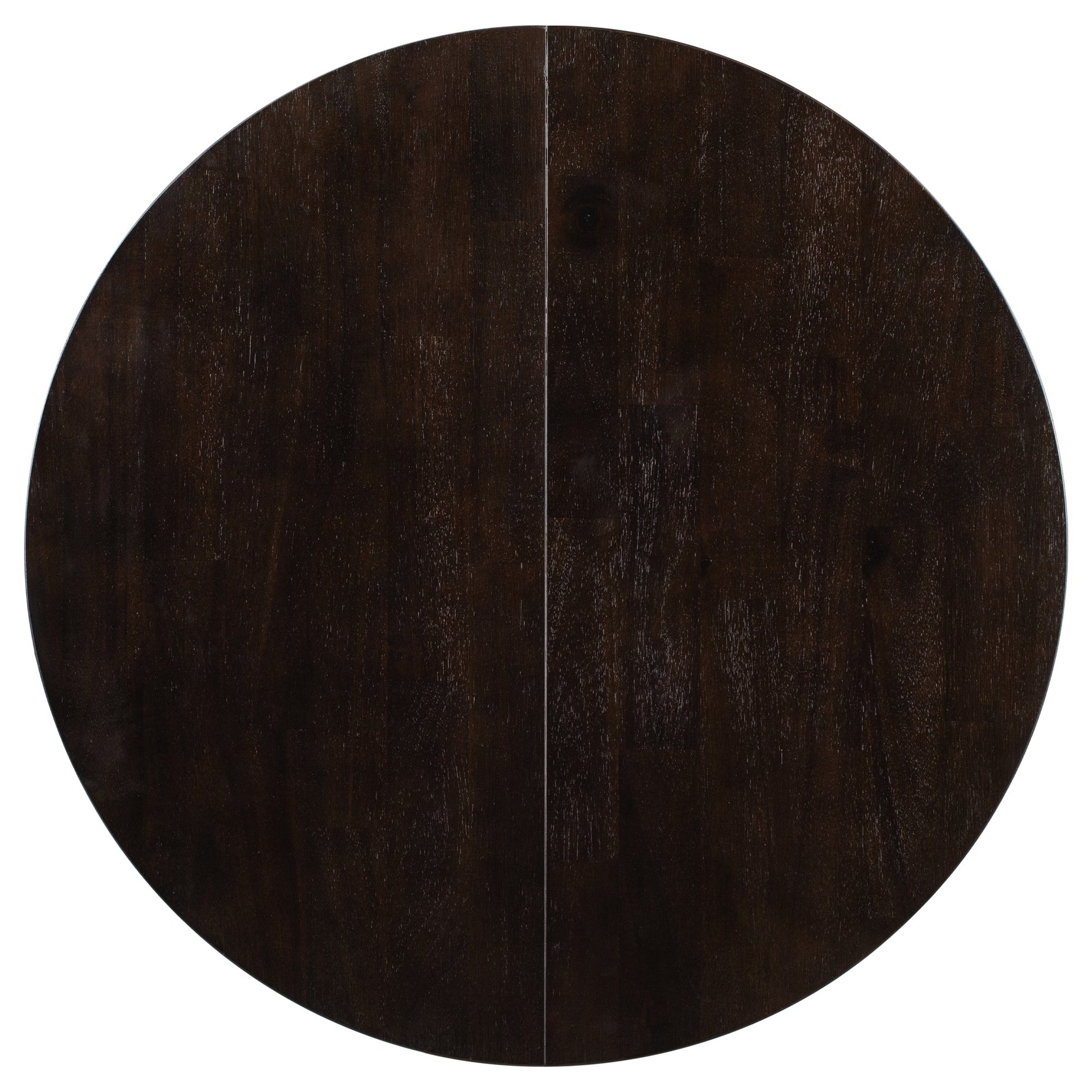 TREXM Farmhouse Round Extendable Dining Table with 16" Leaf Wood Kitchen Table (Espresso) - Korvel