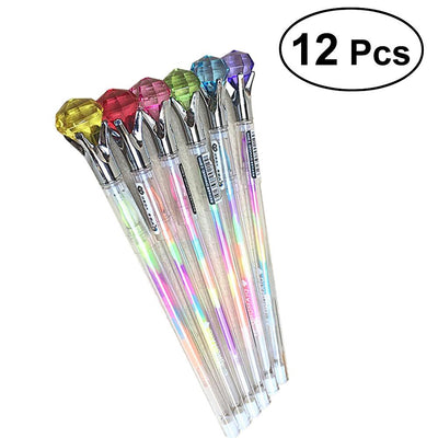 12pcs Diamond Gel Pens - Creative Multifunctional Writing Set
