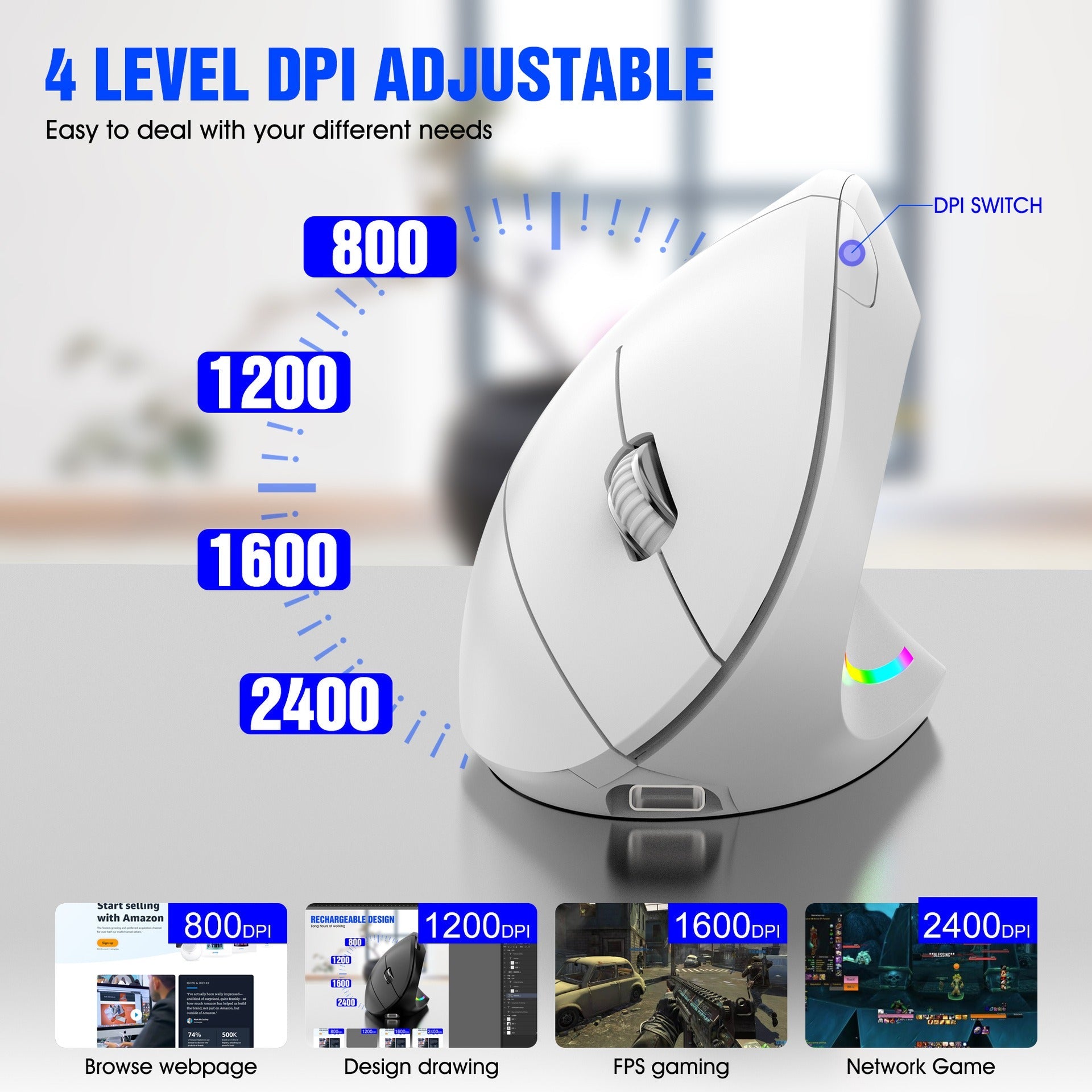 wireless 2.4G vertical mouse for prevention - Korvel