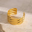 18K Gold-Plated Stainless Steel Open Ring - Korvel