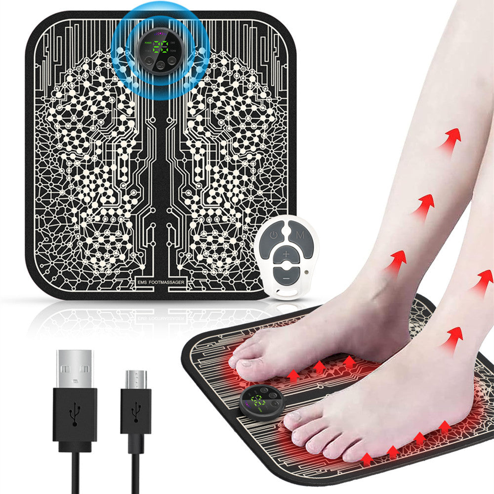 The Latest Remote Control With Patch Ems Tens Smart Shiatsu Foot Massager Muscle Stimulator Vibration Massage Pad - Korvel