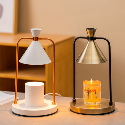 Aromatherapy desktop retro melting candle simple desk lamp bedroom dimmable melting wax lamp iron art fragrance night light - Korvel