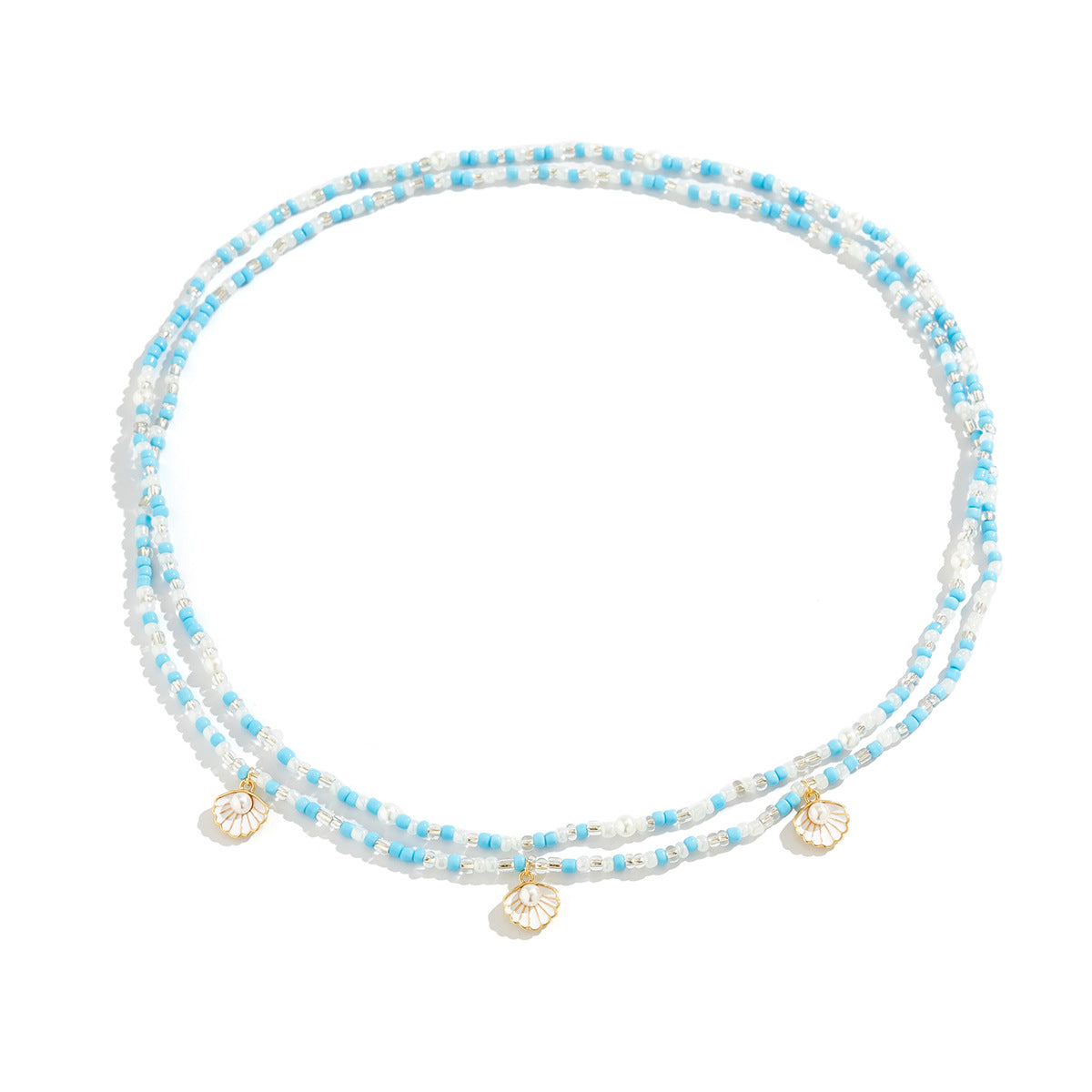 Beach Pearl Fan Shell Rice Bead Waist Chain Waist Chain Sexy Bead Body Chain - Korvel