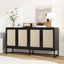Rattan 4-Door Sideboard , Sideboard Buffet Storage Cabinet,Accent Storage Cabinet , Large Cabinet With 4 Rattan Decorated Doors - Korvel