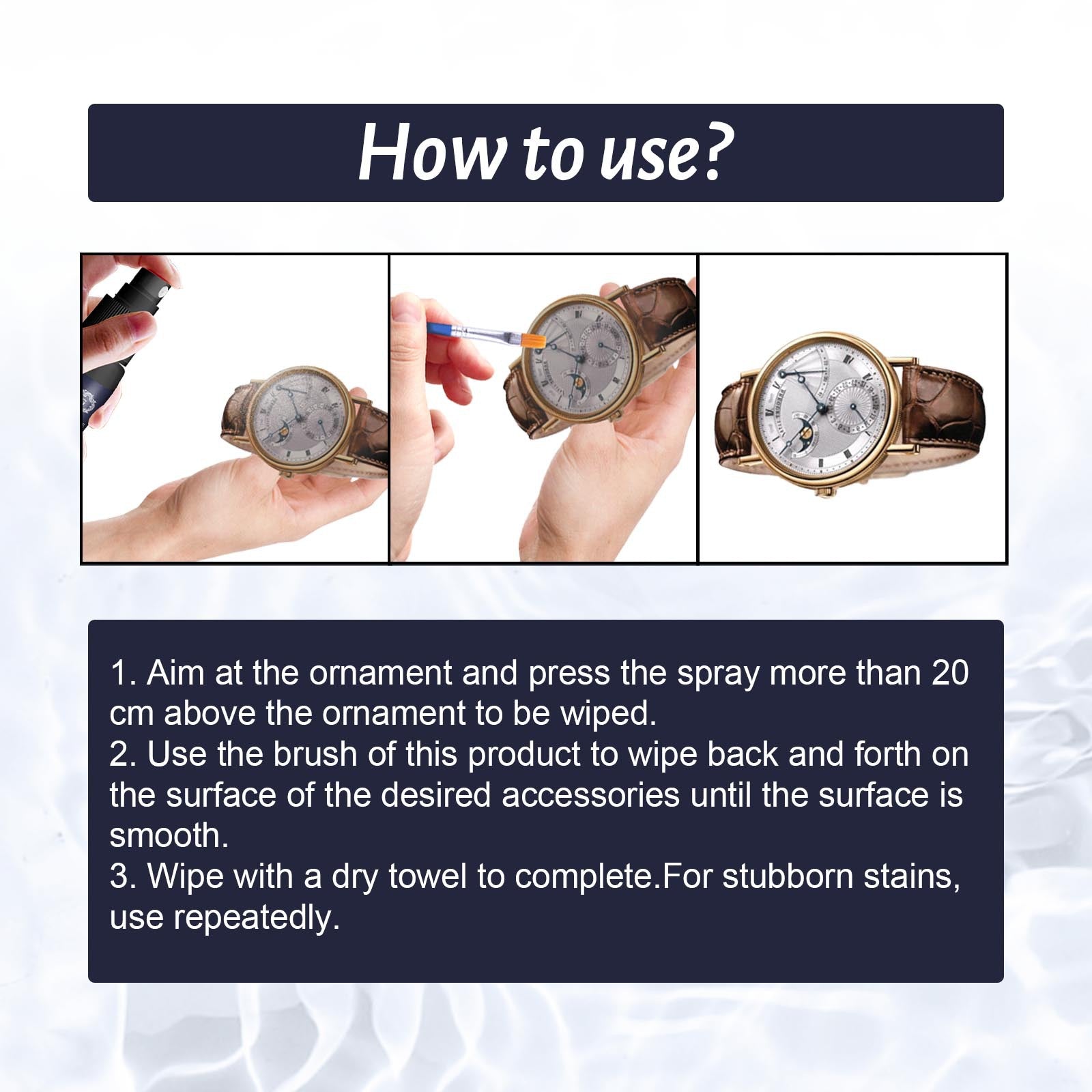 Jewelry Cleaner, Rust Decontamination Dial Cleaning Gold Watch Diamond Ring Cleaning Spray - Korvel