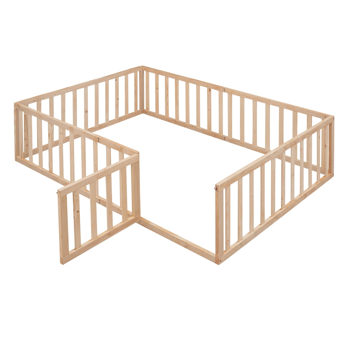 Full Size Wood Daybed Frame with Fence Natural(OLD SKU:WF289662AAM) - Korvel