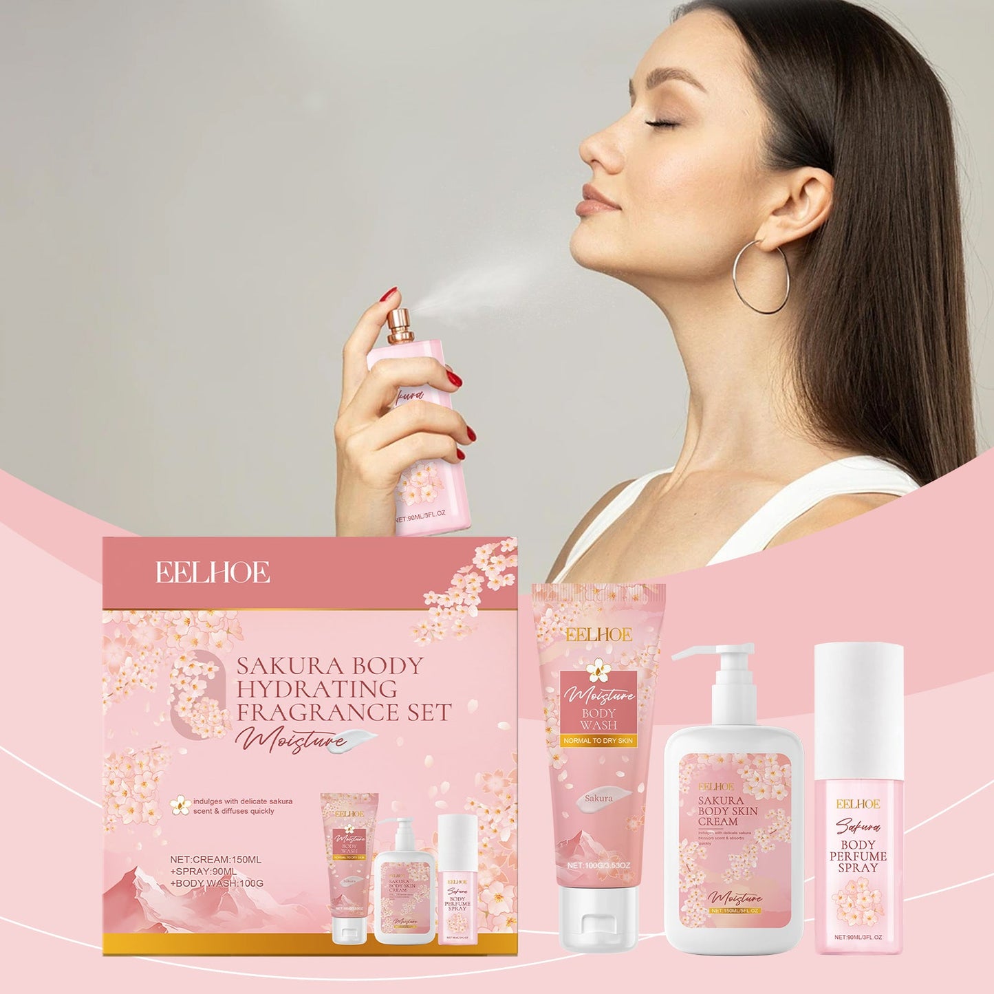 Cherry Blossom Body Care Set - Nourishing and Moisturizing