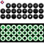 20pcs Universal Branded Silicone Car Door Shock Absorbing Buffers Protector Stickers Bumper, Fluorescent and Blac - Korvel