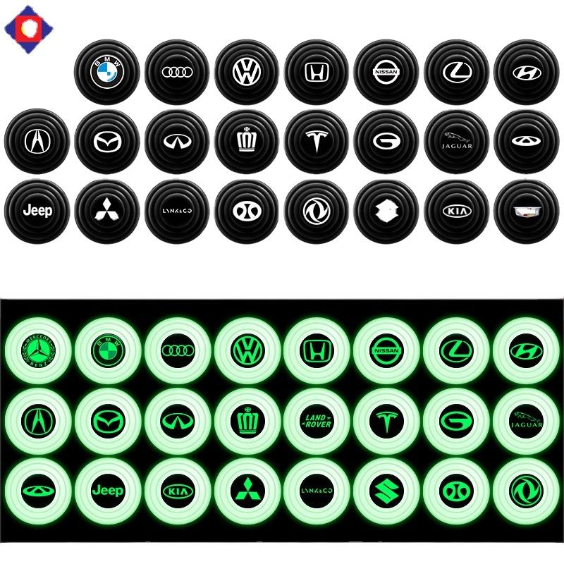 20pcs Universal Branded Silicone Car Door Shock Absorbing Buffers Protector Stickers Bumper, Fluorescent and Blac - Korvel