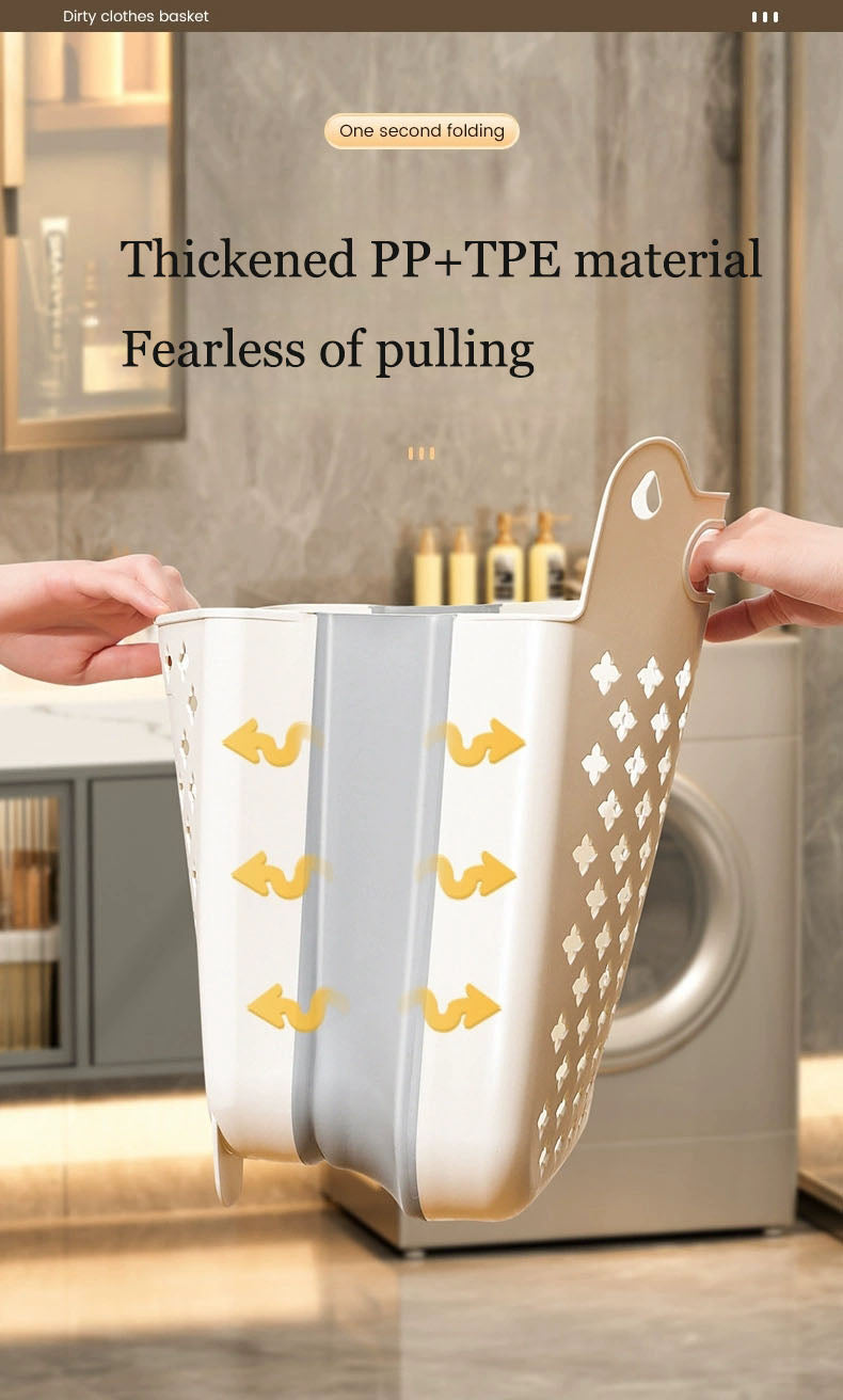 Dirty clothes basket, storage basket, foldable household wall hanging, dirty clothes bucket, laundry basket, shower, bathroom, a - Korvel