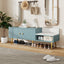 Modern Tiffany Blue Shoe Storage Bench with Cushions
