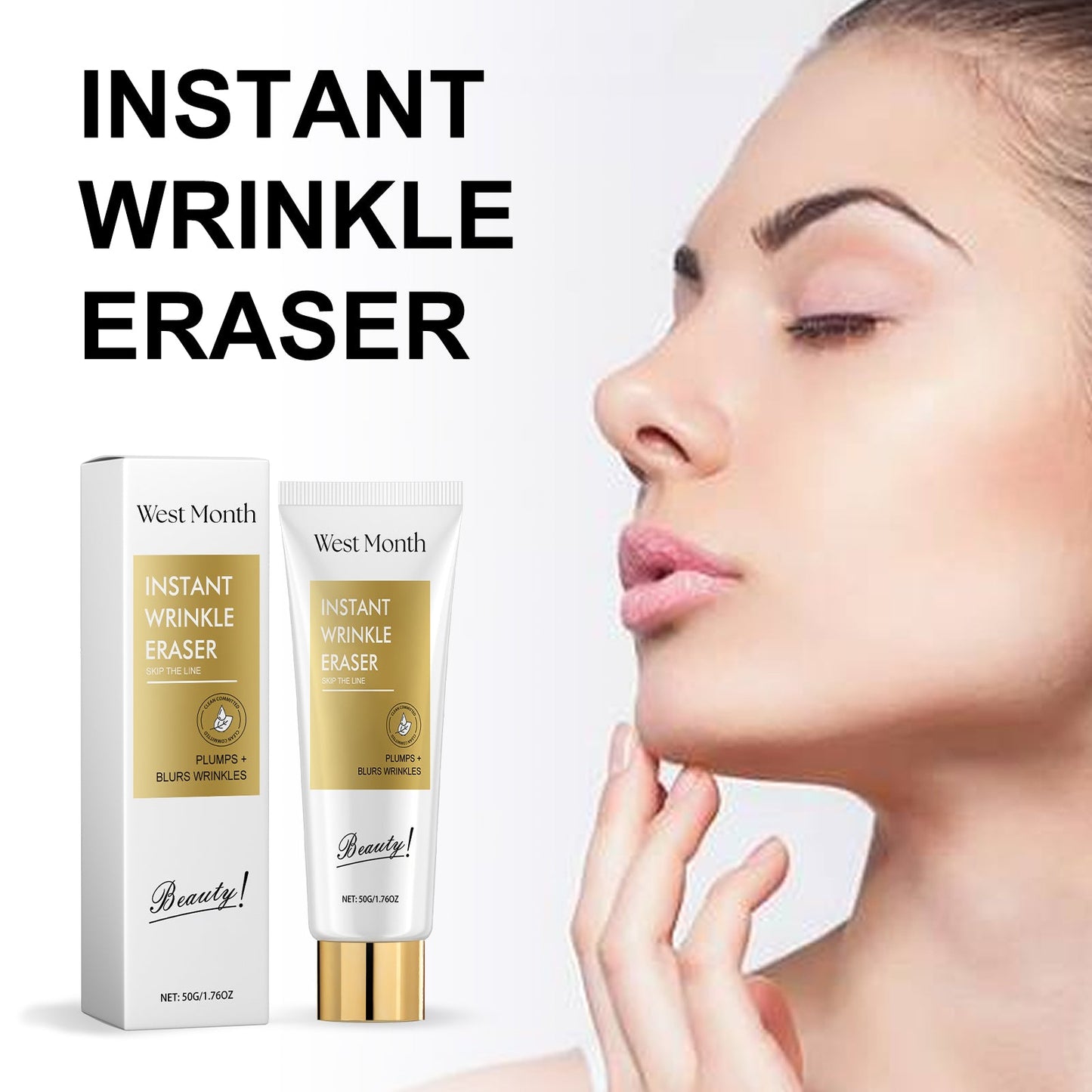 Instant Wrinkle Eraser, Fade Facial Wrinkle Moisturizing Nourishing Firming Haun White Skin - Korvel
