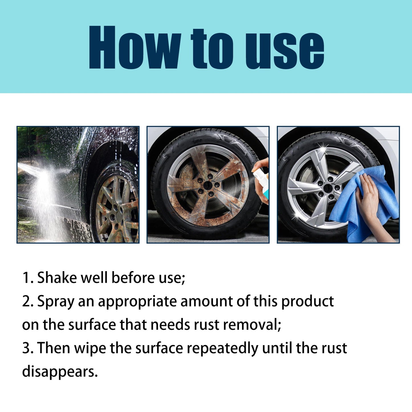 Iron Powder Remover, Strong Cleaning Reconditioning Rust Remover Spray For Car Metal Parts - Korvel