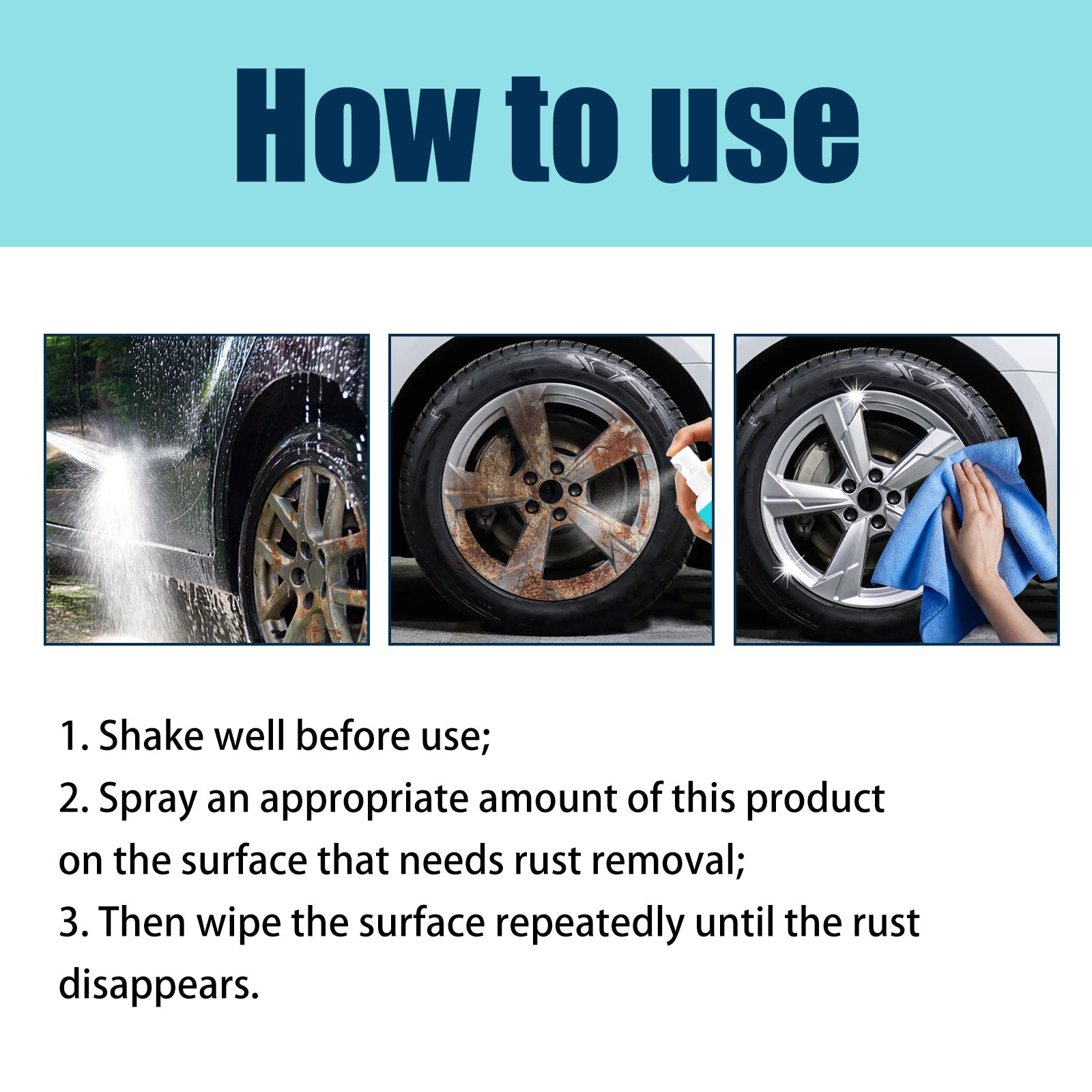 Iron Powder Remover, Strong Cleaning Reconditioning Rust Remover Spray For Car Metal Parts - Korvel