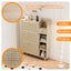 Natural Bohemian style shoe cabinet with 3 rattan flip drawers, 3 square shelves, and 1 storage drawer,  Natural - Korvel