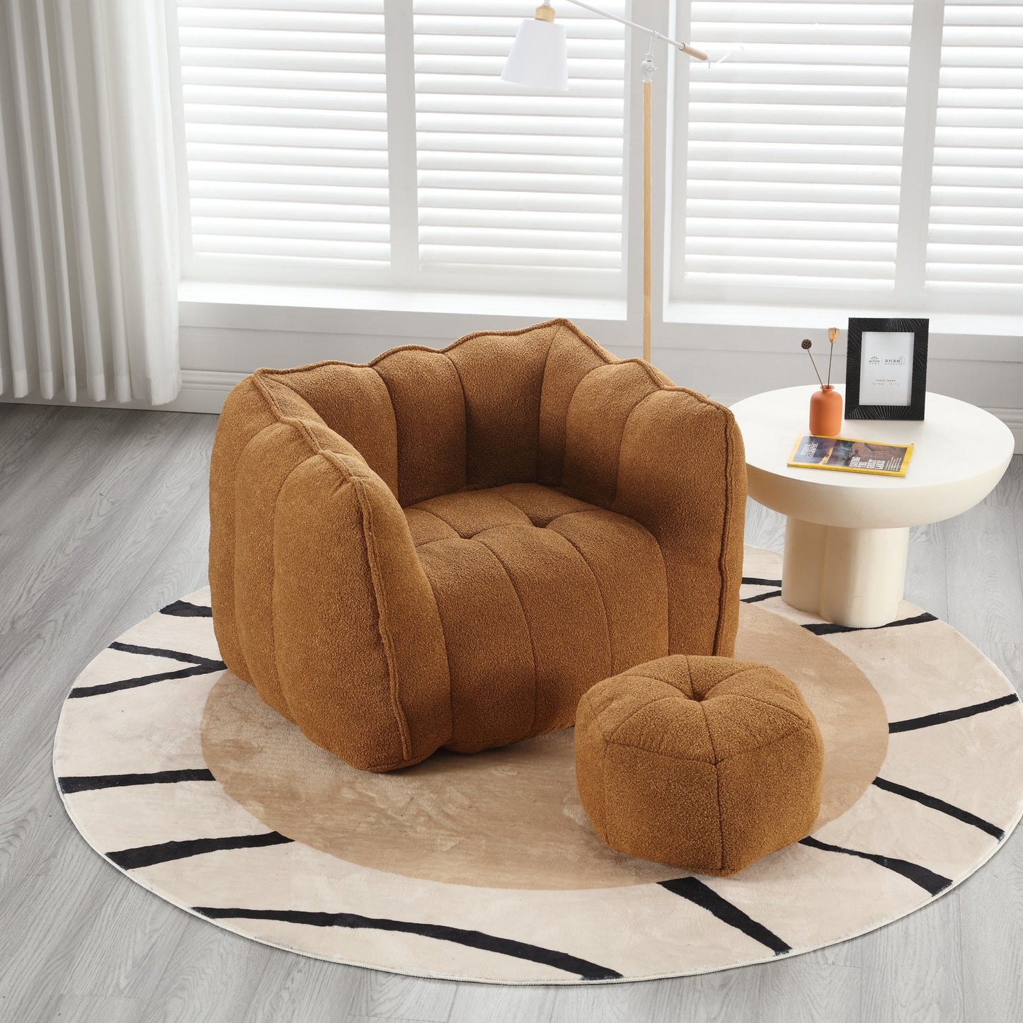 Fauteuil en Bean Bag Doux Premium avec Mousse Haute Résilience pour le Confort