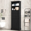 Elegant Black High Storage Cabinet with 3 Drawers