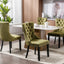 High-end Tufted Solid Wood Contemporary Velvet Upholstered Dining Chair with Wood Legs Nailhead Trim 2-Pcs Set Olive-Green - Korvel