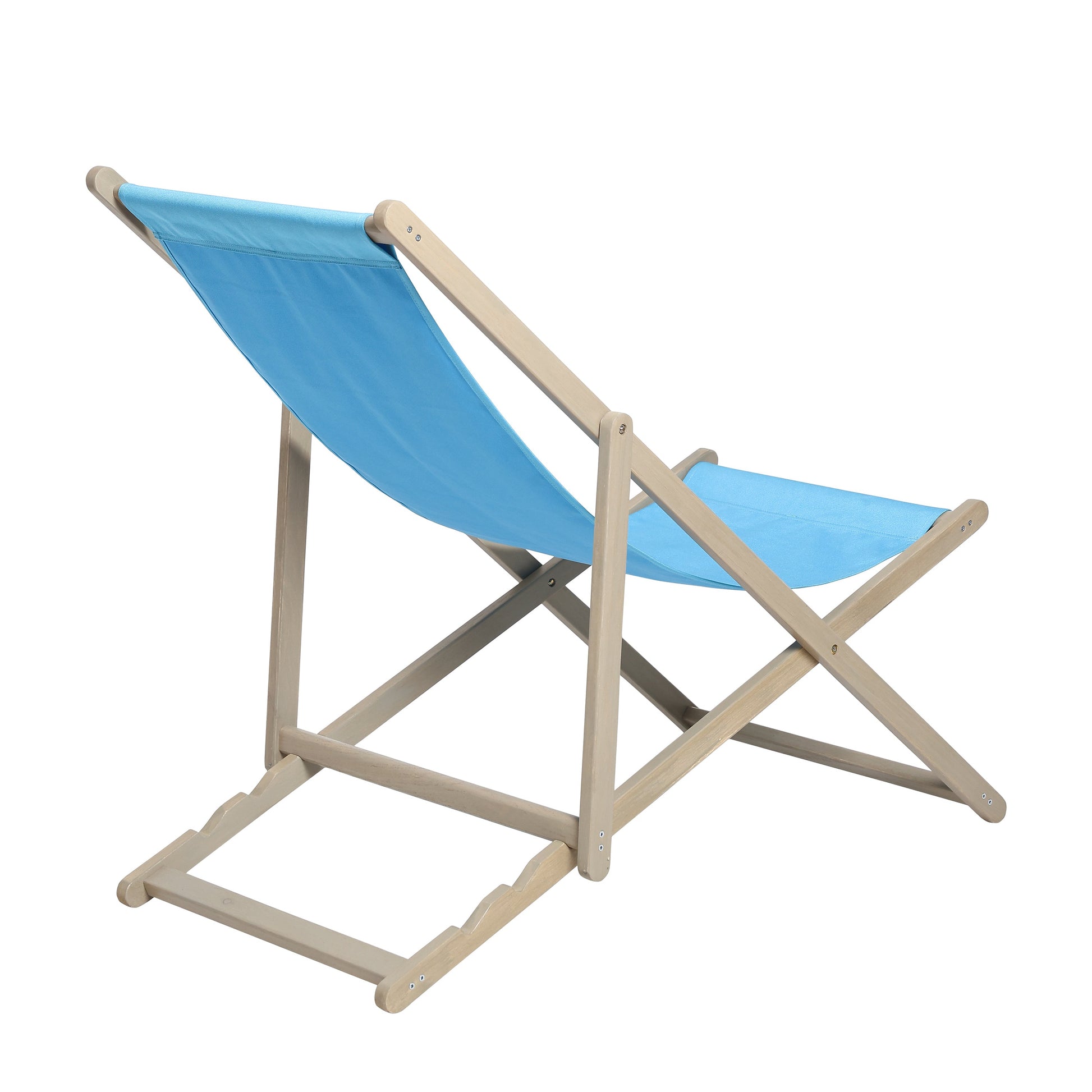 Beach Sling Patio Chair Set of 2,Wooden Folding Outdoor Chairs for Outside 3 Level Height Adjustable, Portable Reclining Beach C - Korvel