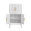 Elegante gabinete de almacenamiento de metal blanco para cocina