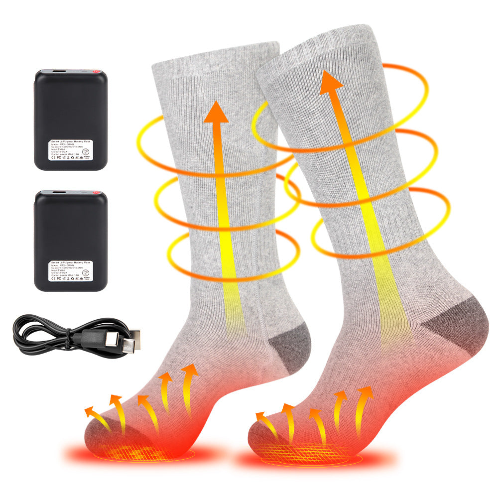 Motorcycle riding in winter heated socks for warmth and foot protection intelligent charging foot heating socks - Korvel