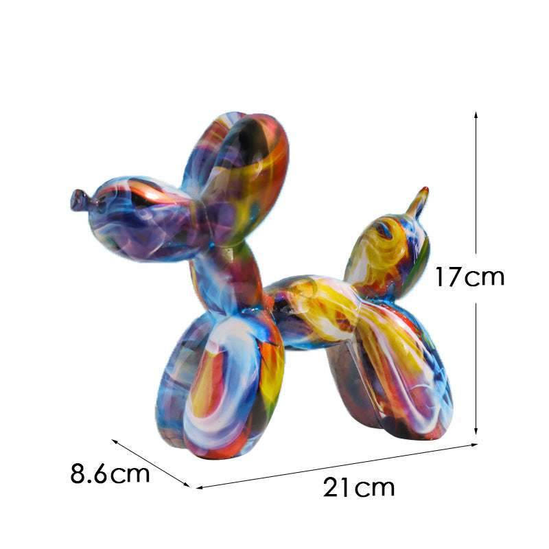 New black and white plaid balloon dog ornaments creative TV cabinet wine cabinet living room porch resin crafts - Korvel