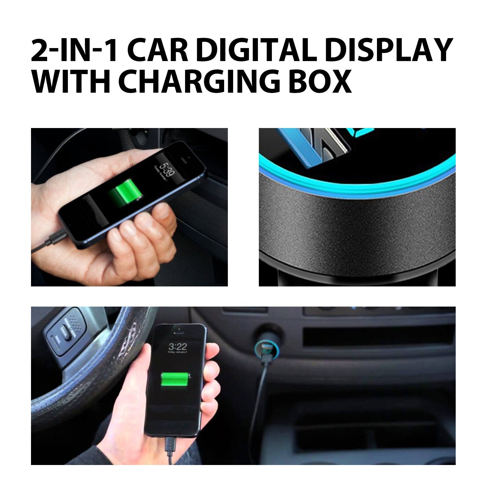 2-In-I Sterl Th Car Signal Jammer With Charging Pod, Car Dual USB Interface Mobile Phone Multi-Function Charger - Korvel