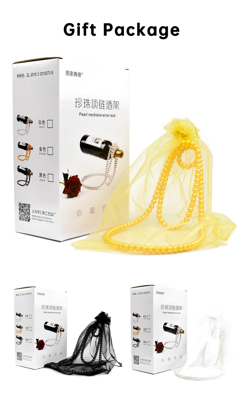 Pearl Necklace Stainless Steel Wine Rack Wine Pedestal Clamp Holder Suspension Champagne Whisky Small Ornaments - Korvel
