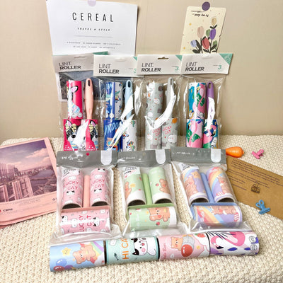 Cartoon pattern lint remover lint roller dust removal paper tearable clothing lint remover - Korvel