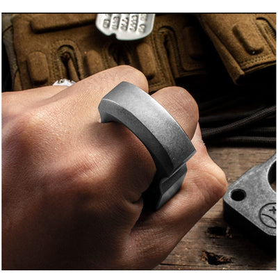 Alloy Steel Outdoor Survival Tool EDC Tactical Tool Multifunctional Ring Pendant Ring Pendant Window Breaker Titanium Edc - Korvel