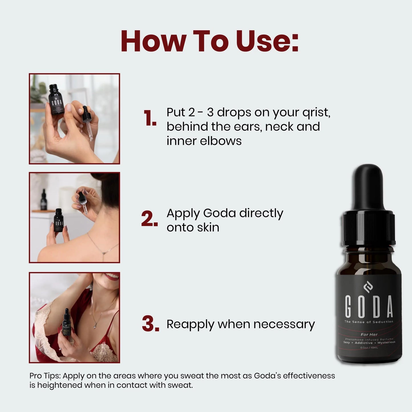 GODA Para Ella Perfume de Feromonas - Aroma Floral y Picante, Vegano y Libre de Crueldad