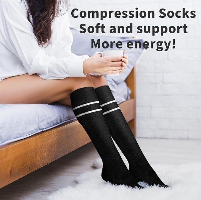 Pregnant women's elastic compression socks mid length calf socks pressure socks women's jump rope elastic cycling socks - Korvel