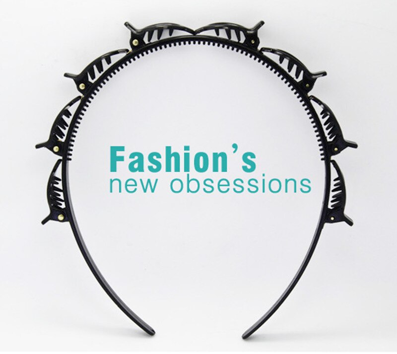 Black Braider Hair Clip Burst Pin Hairdo Bring Hair Hoop Multi-storey Wisp Air Weave Head Hoop Styling Tool - Korvel