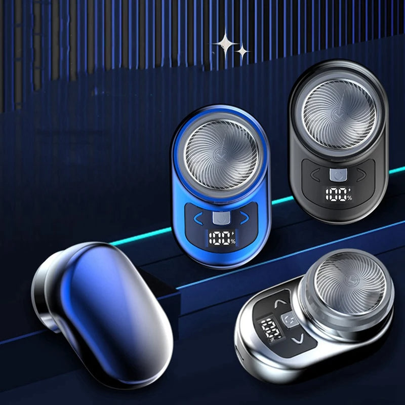 Portable Electric Shaver Pocket Shaving For Men Mini Beard Shaver LCD Power Display Rechargeable Travel Home Shaver Easy Install - Korvel