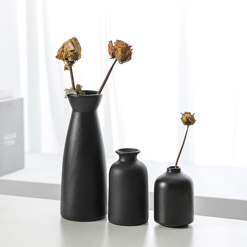 Ceramic vase decoration home living room wine cabinet flower planter modern decorative flower set of 3 pieces - Korvel