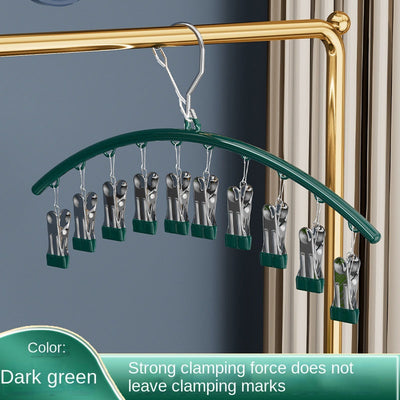 Clothes Hanger with Multiple Clips for Home Use Retractable Travel Space-Saving Indoor Bra and Panty Drying Rack Circular Design for Balcony - Korvel