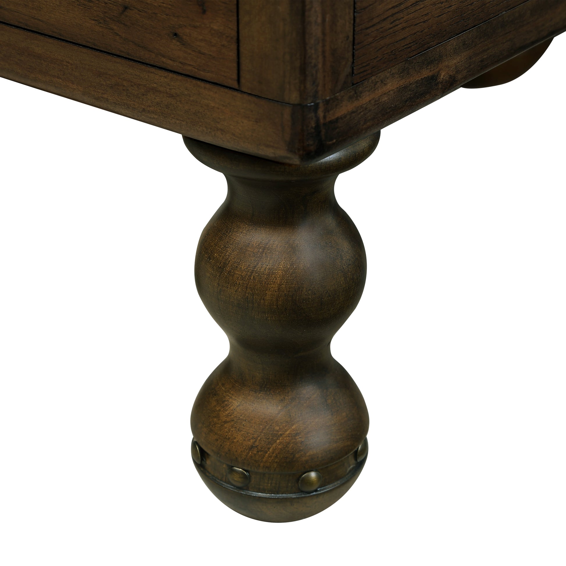Solid wood end table, rectangular 23.6 inch narrow edge table with drawers, vintage bedside table, Espresso - Korvel