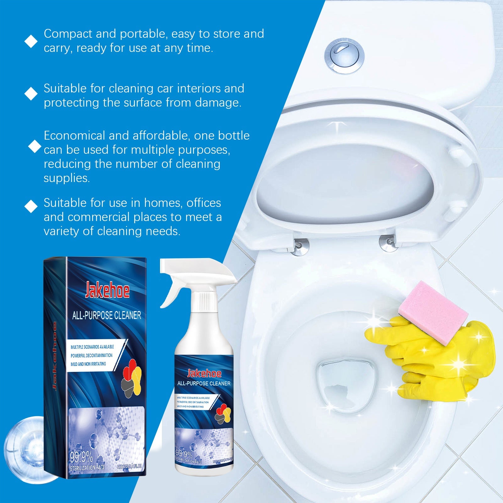 Multi-Functional Cleaner Bathroom Kitchen Multi-Surface Decontamination Cleaning Deodorant Removal Household Cleaner - Korvel