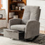 Accent Rocking Chair with Footrest High Back Rubber Wood Rocking Legs Bedroom Living Space - Korvel