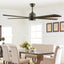 60 "modern wooden ceiling fan with lighting and remote control, 6-speed noiseless reversible DC motor ceiling fan - Korvel