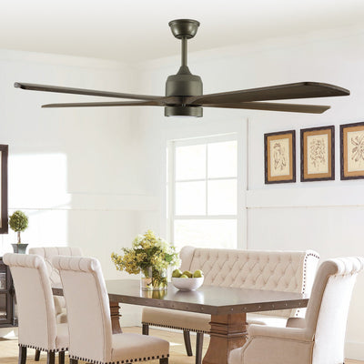 60 "modern wooden ceiling fan with lighting and remote control, 6-speed noiseless reversible DC motor ceiling fan - Korvel