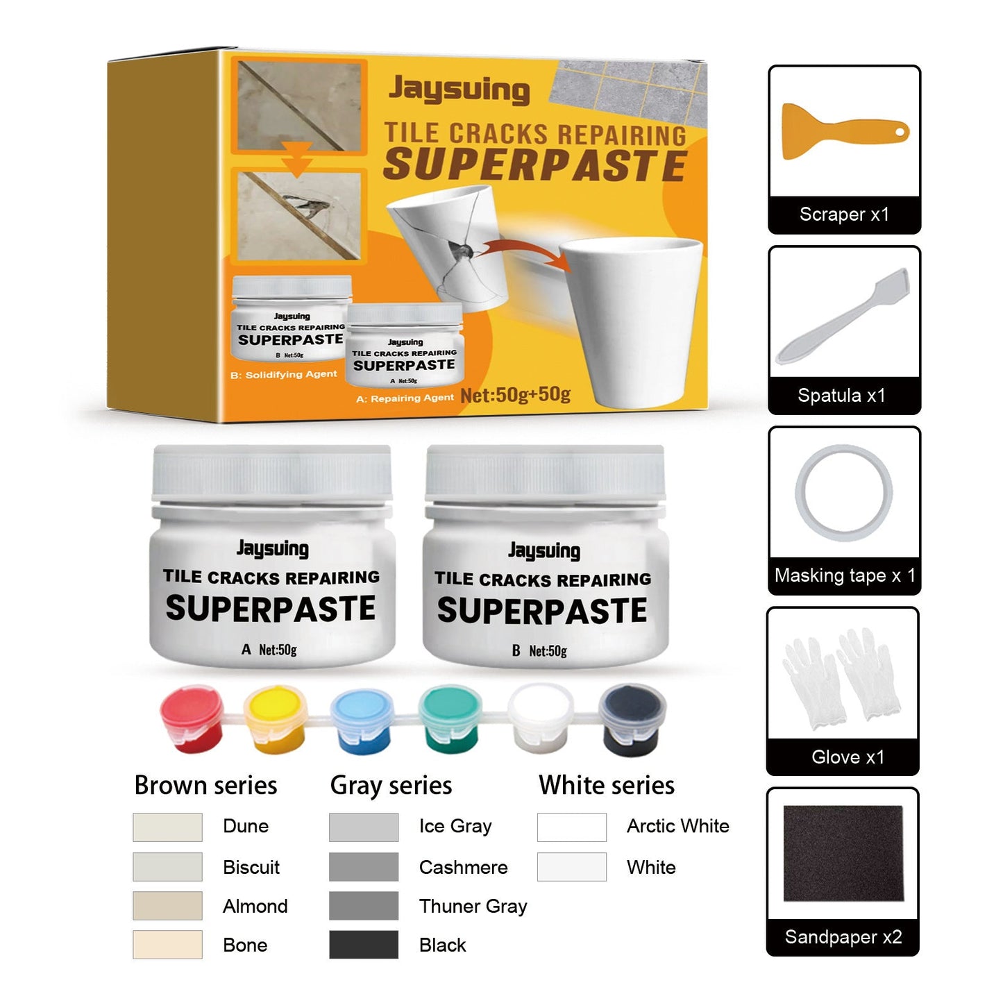 Pasta Adhesiva para Reparación de Grietas en Azulejos Premium