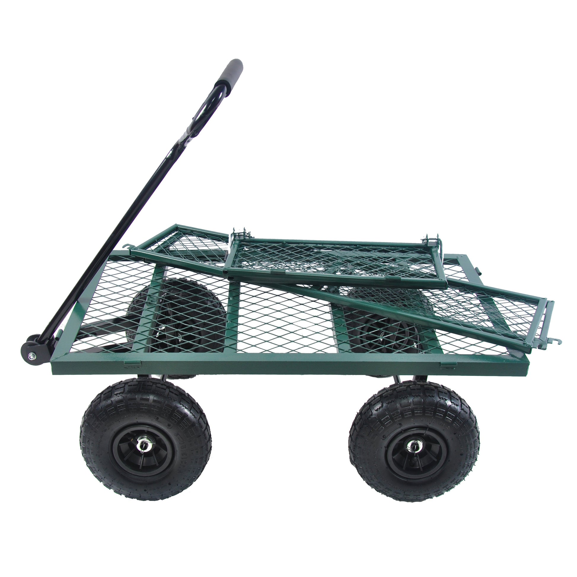Wagon Cart Garden cart trucks make it easier to transport firewood (green) - Korvel