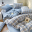 Cotton Dyed Washed Cotton Bedding Set Pure Cotton A Class Flat Sheet Quilt Cover Fitted Sheet Quilt Cover Three-Piece Set Striped - Korvel